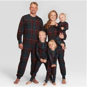Hearth & Hand Magnolia Family Plaid PJ Union Suit Onesie Pajamas